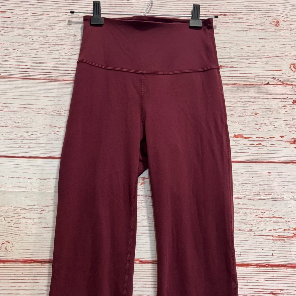 Lululemon Groove Super-High-Rise Flared Pant Nulu in Red Merlot Sz 4